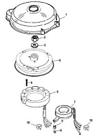 Маховик и статор (электрический) 2-Х ТАКТНОГО ПЛМ MERCURY 55 Серийный номер от 0G590000 до 0G760299