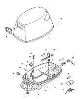 Капот 4-Х ТАКТНОГО ПЛМ MERCURY 6 Серийный номер от 0P073456 до 0P400999