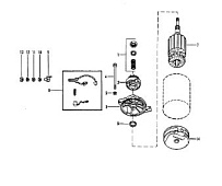 Стартер в сборе 2-х тактного ПЛМ MERCURY 40 M Серийный номер от 9251456 и выше