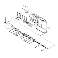Корпус шестерни (карданный вал) 2-Х ТАКТНОГО ПЛМ MERCURY 50EO Серийный номер от 6428681 до 0B122929