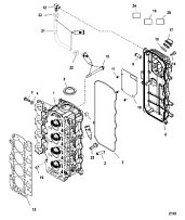 Головка цилиндра 4-Х ТАКТНОГО ПЛМ MERCURY 50 Серийный номер от 0P153500 до 0P400999