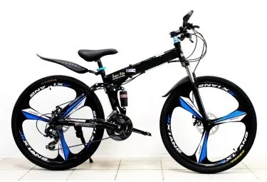 Велосипед 26" HEMEN СКЛАДНОЙ YTJ-MTB-LR1 (литые обода 3 ЛУЧА-ЧЕРНЫЕ, диск.торм.21ск) ЧЕРНЫЙ